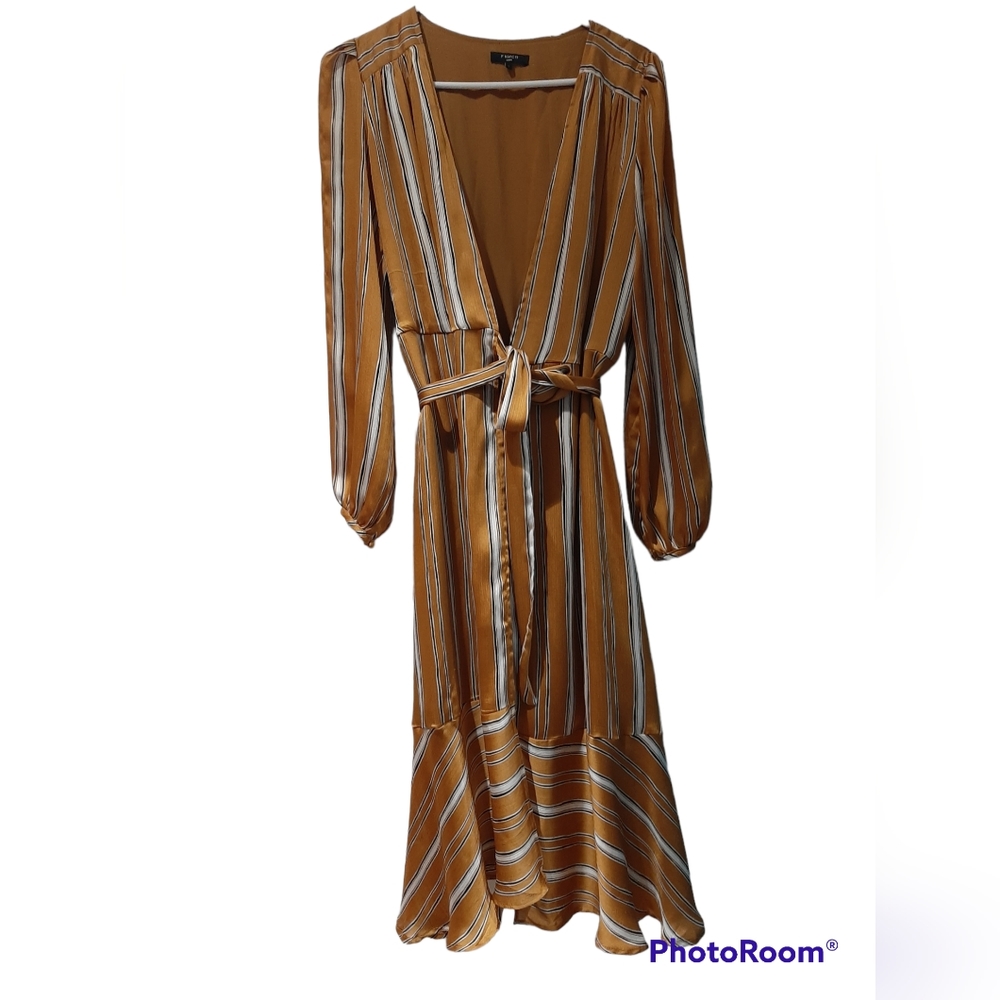 FRNCH striped wrap dress